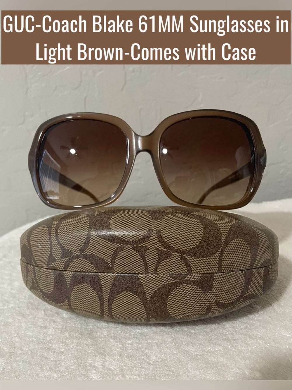GUC-Coach Blake 61MM Sunglasses in Light Brown-Comes with Case